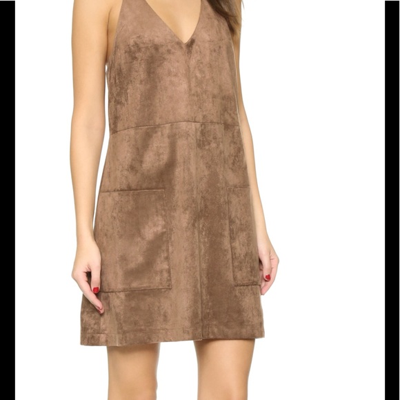 bcbg brown suede dress Hamin Fringe Faux Suede Vest Dress